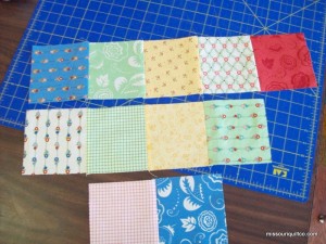 1 row of 2, 1 row of 4, 5 rows of 5