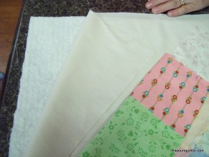 Sandwich the quilt