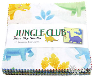 Jungle-Club-Charm-Pack-by-Blue-Sky-Studio-for-Benartex-Fabrics-SKU#-JC5X5PK