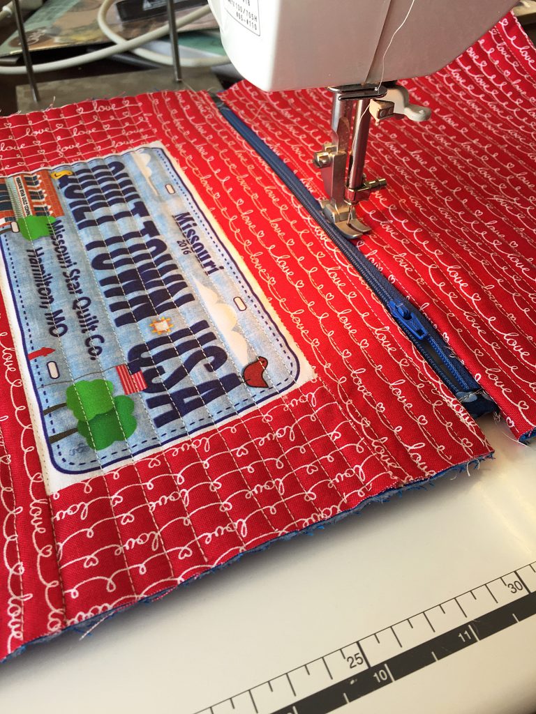 Row by Row License Plate Zipper Pouch! Missouri Star Blog