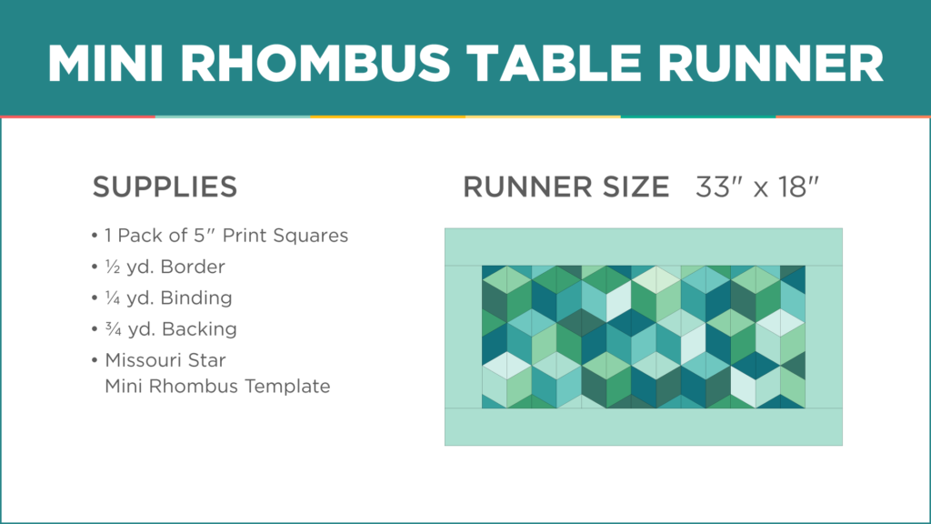 Mini Rhombus Table Runner Diagram