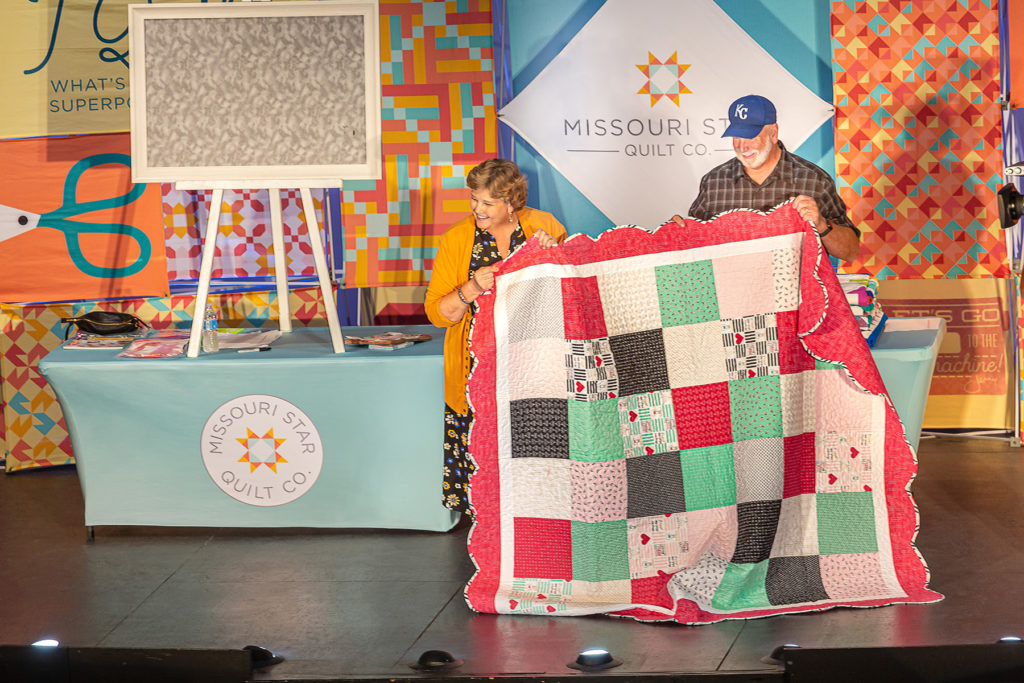 Jenny Doan quilt trunk show at 2019 Birthday Bash at Missouri Star Quilt Co.