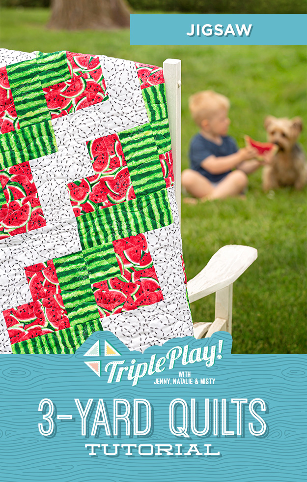 The Jigsaw 3 Yard Quilt from Missouri Star Quilt Co. Watch the free quilt tutorial today. 