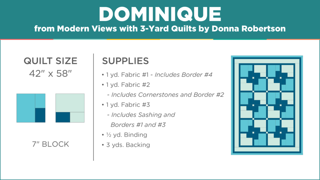 The Dominique 3 Yard Quilt from Missouri Star Quilt Co. Watch the free quilt tutorial today. 