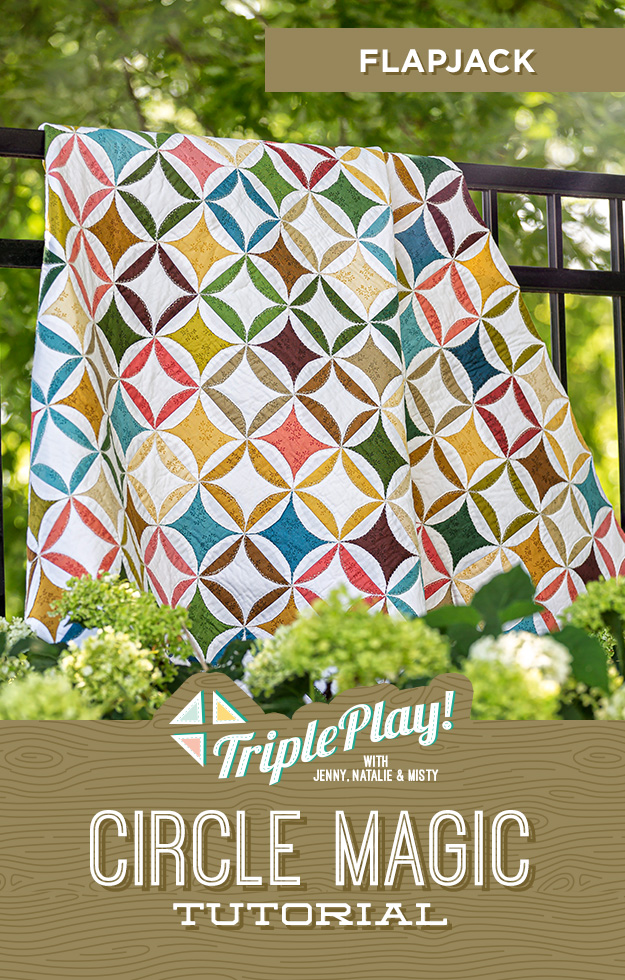 The Circle Magic Flapjack Quilt from Missouri Star Quilt Co. Watch the free quilt tutorial today. 