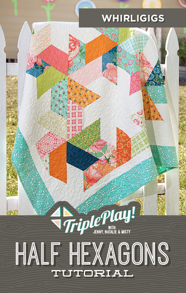 The Half-Hexi Whirligigs Quilt from Missouri Star Quilt Co. Watch the free quilt tutorial today. 