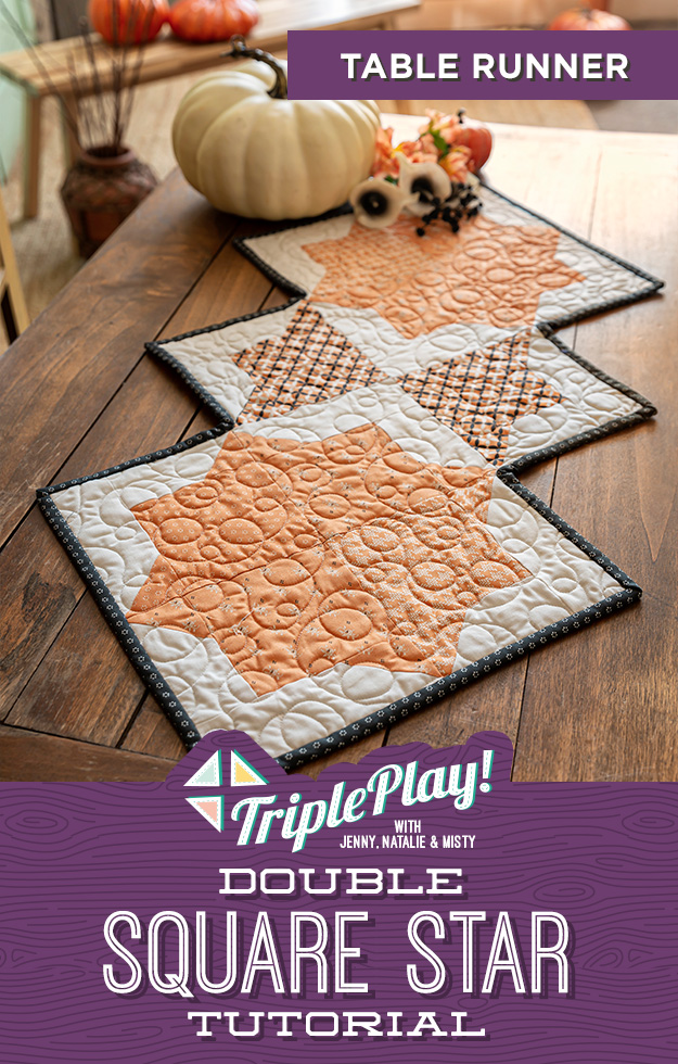 The Double Square Star Table Runner from Missouri Star Quilt Co. Watch the free quilt tutorial today. 