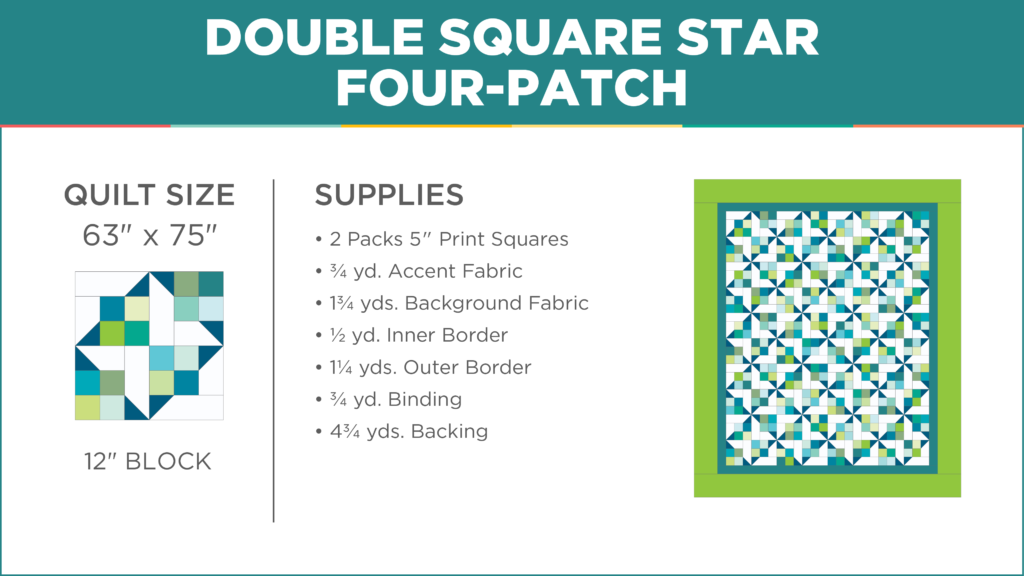 The Double Square Star Four-Patch Quilt from Missouri Star Quilt Co. Watch the free quilt tutorial today. 