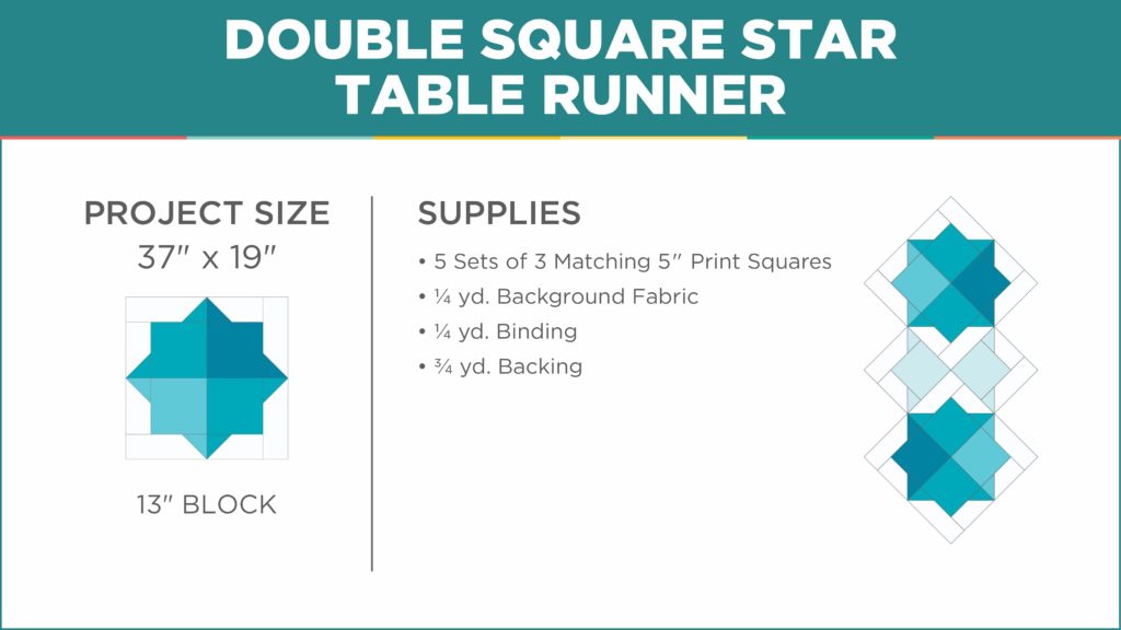 The Double Square Star Table Runner from Missouri Star Quilt Co. Watch the free quilt tutorial today. 