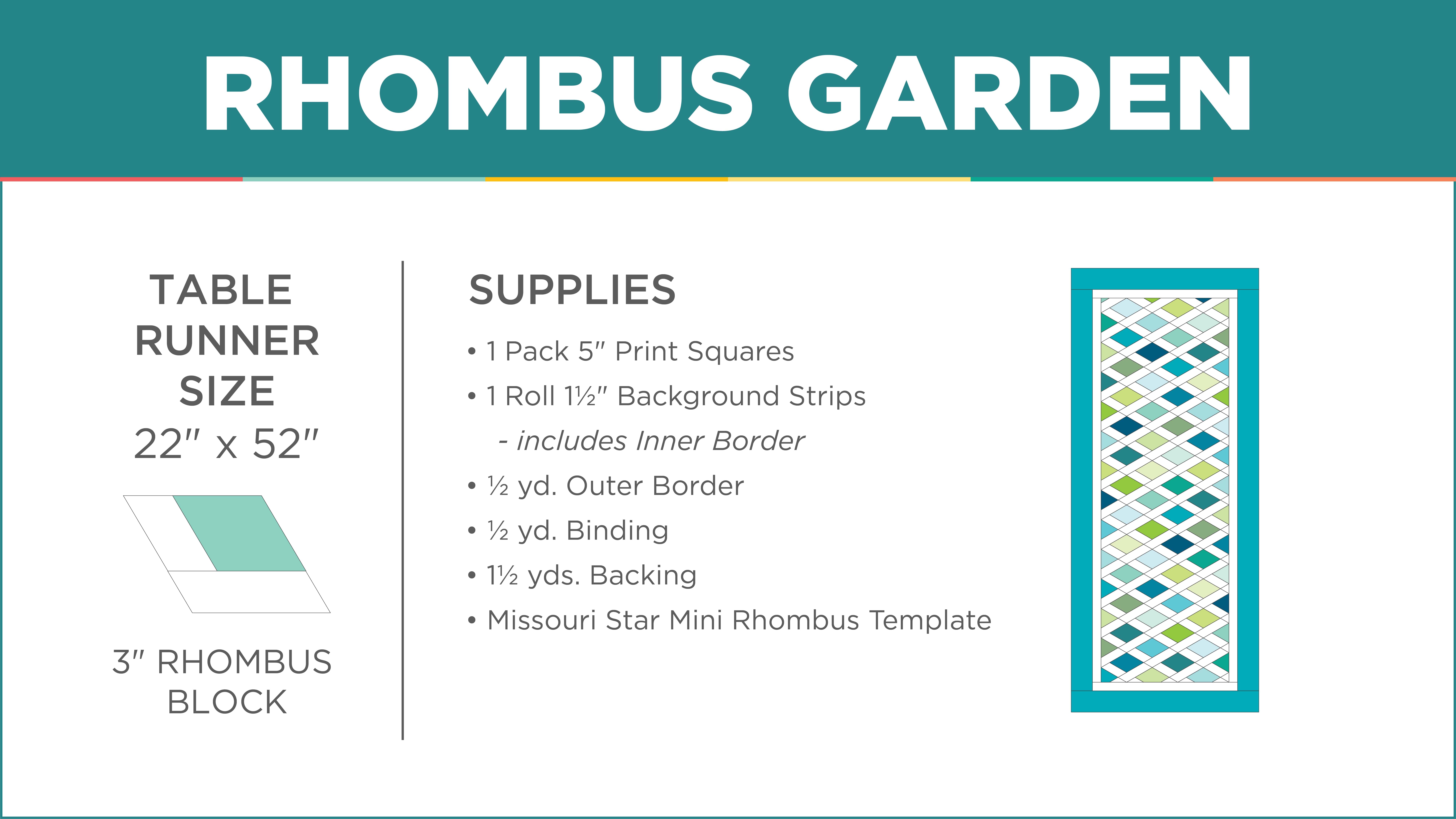 The Rhombus Garden Table Runner from Missouri Star Quilt Co. Watch the free quilt tutorial today. 