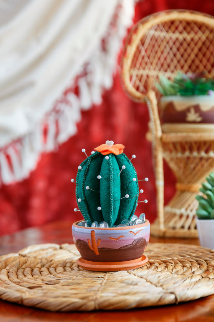Easy Cactus Pincushion project by the Missouri Star Quilt Company. 
