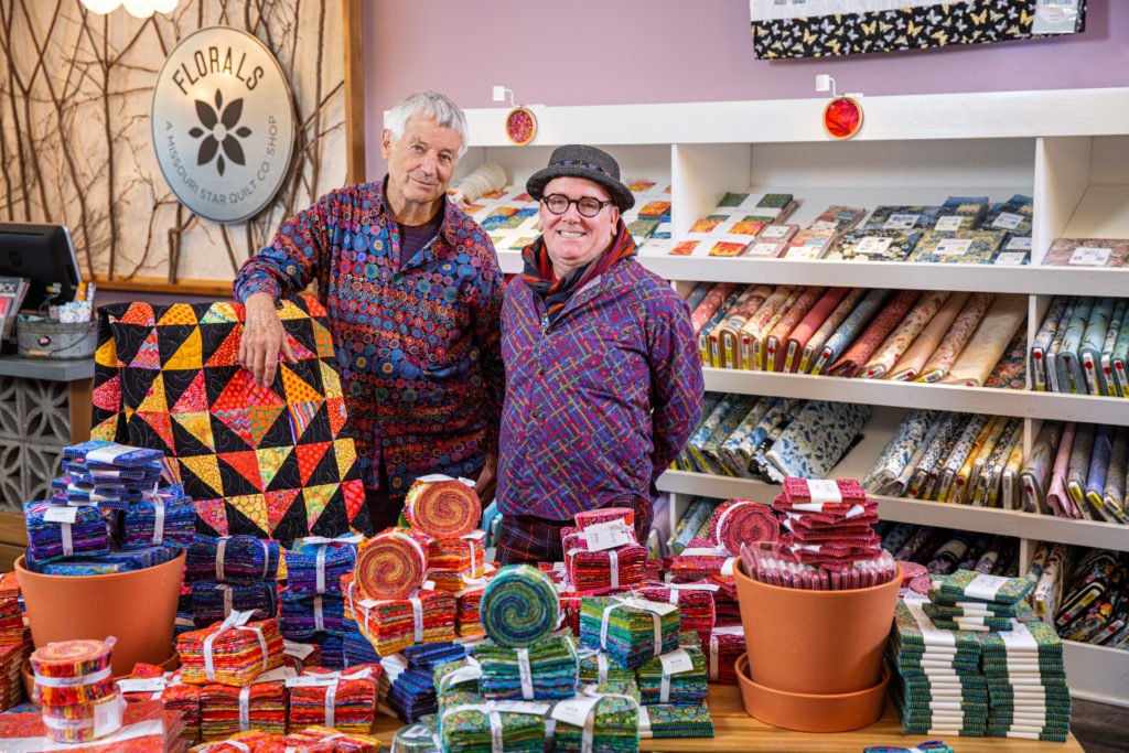 Kaffe Fassett and Brandon Mably visit the Florals shop in Quilt Town, USA - 2019
