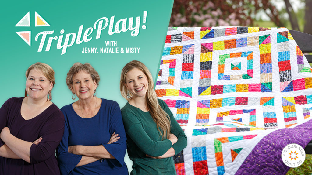 Join Jenny, Misty and Natalie in an all new Triple Play featuring three unique patterns utilizing 10" papers.