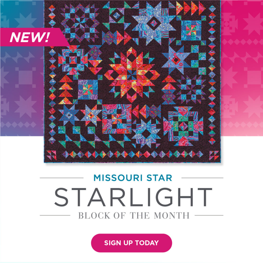 The Missouri Star Starlight Block of the Month quilt.